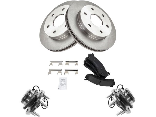 Front Brake Pad and Rotor and Wheel Hub Kit fits Avalanche 1500 2002-2006 33NCBG