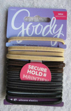 15 Goody Slide Slip Proof Silicone Line Elastics Hair Bands Stay Put Hold Secure