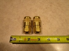 LOT OF 2 PARKER B23A BRASS AIR COUPLINGS, 1/4" BODY x 1/8" FNPT, R0302