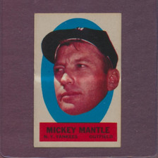 1963 Topps Peel Offs Mickey Mantle HOF New York Yankees MID GRADE No Creases