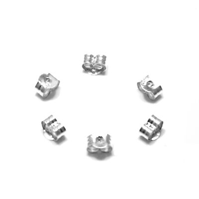 3 Paar 5 mm Schmetterling Ohrring Rückseiten Verschlüsse Schnörkel in Sterlingsilber