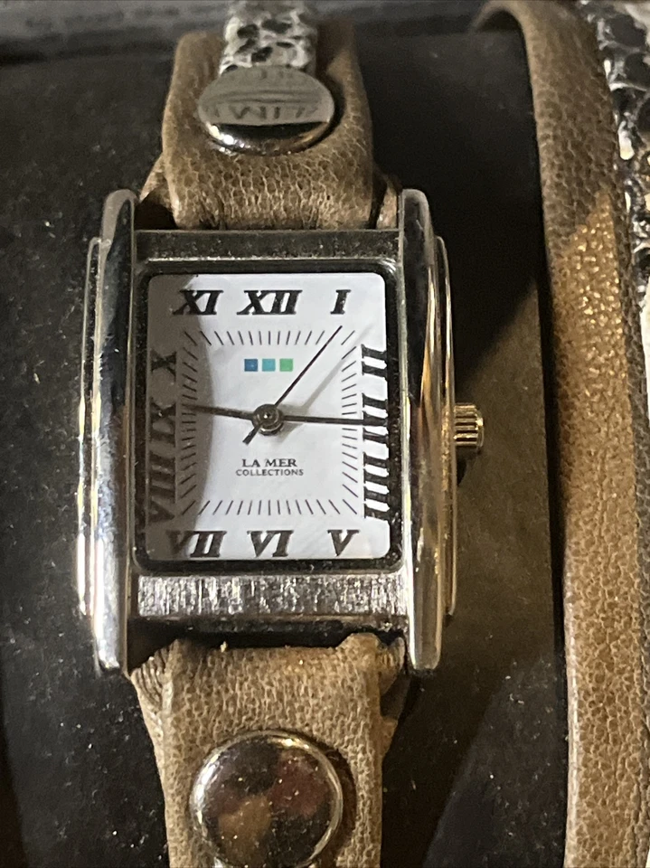 La Mer коллекции белый циферблат серебристого тона прямоугольник чехол 3 надежном ремешки часы - Изображение 4 из 4