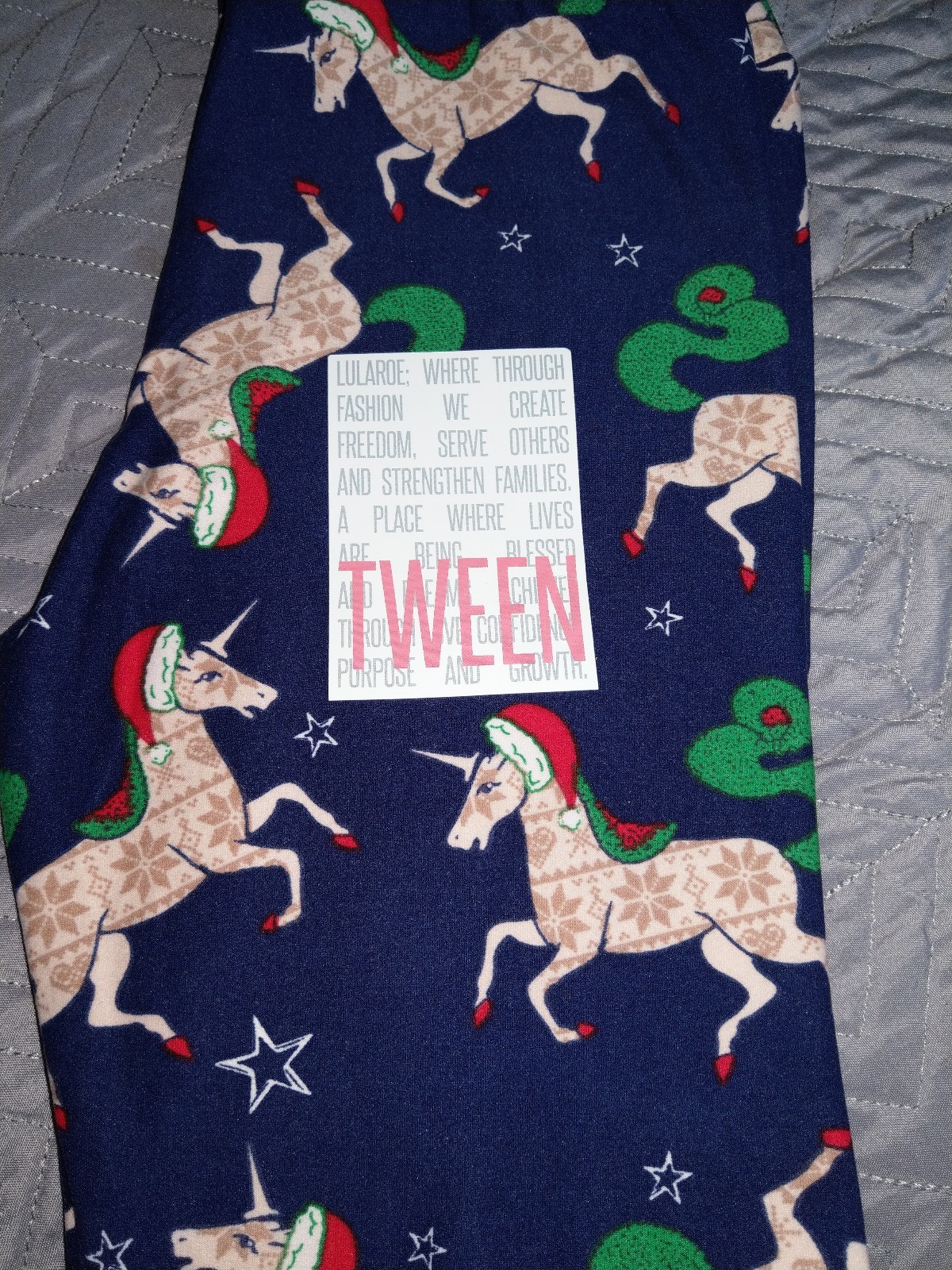 Leggings LulaRoe One Size – Imprimé Licorne Cheval Chevron Vert – Neuf Sans étiquettes