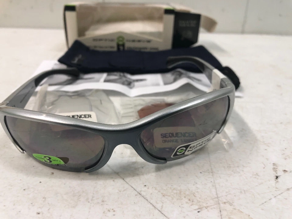 Optic Nerve Sequencer 3 Interchangeable Lenses  Lightweight Sunglasses, Silver - Image 2 of 4