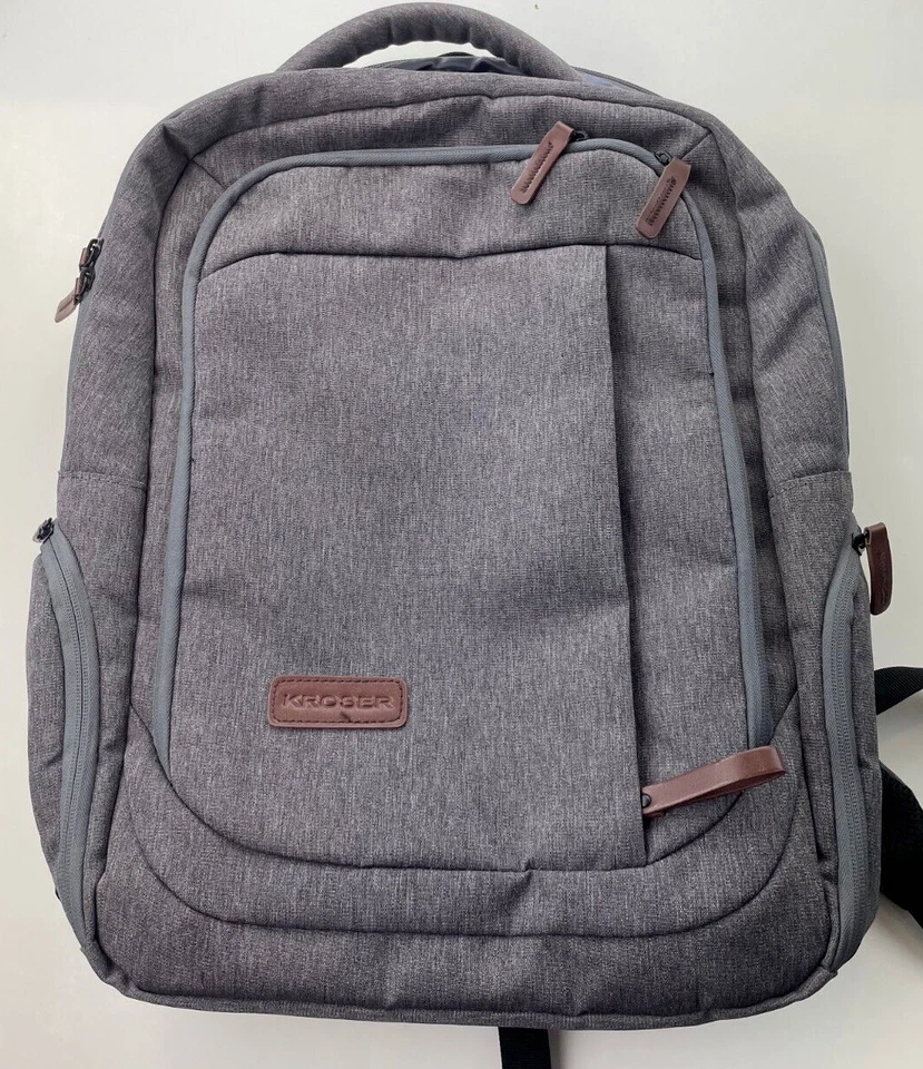 Mochila de viaje para computadora KROSER 17,3 pulgadas gris cable cargador N8 Foto 2 de 4
