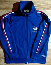 Asics JAPAN Vintage Womens Tracksuit Top Jacket Navy Blue Striped White Red
