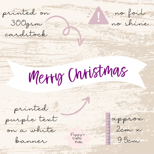 22 Merry Christmas Card Making Sentiments Banners Embellishments Toppers Purple - Picture 2 of 5