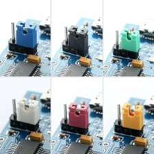 100PC Mini Micro 2.54mm Standard PCB Shunts Short Jumper wire Caps Green