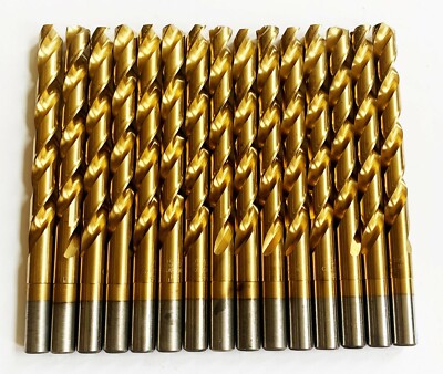 15 CRAFTSMAN TITANIUM 25/64'' HIGH SPEED STEEL DRILL BITS SPLIT POINT METAL GOLD