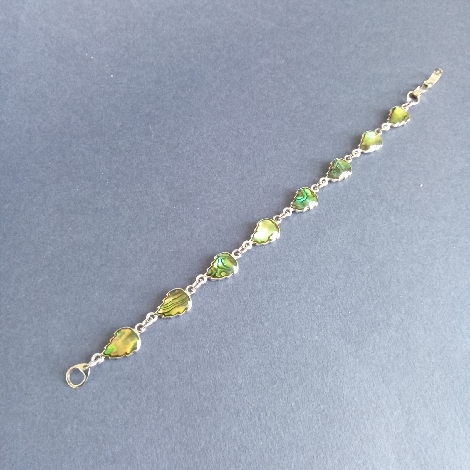 Silver Tone  Abalone Link Bracelet - image 3