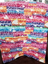 Dog Blanket, Handmade, Rainbow Hearts