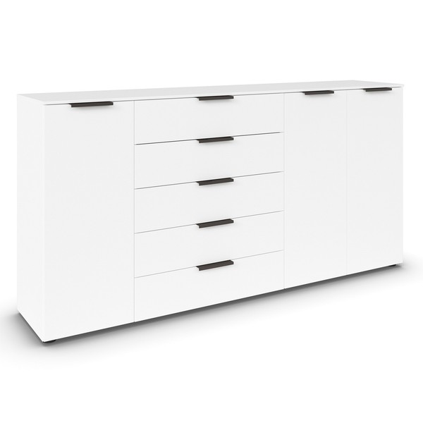 Kommode - Alpinweiß - Graphitgriffe - 199 Cm Sideboard Kommode Tv Sideboard-image