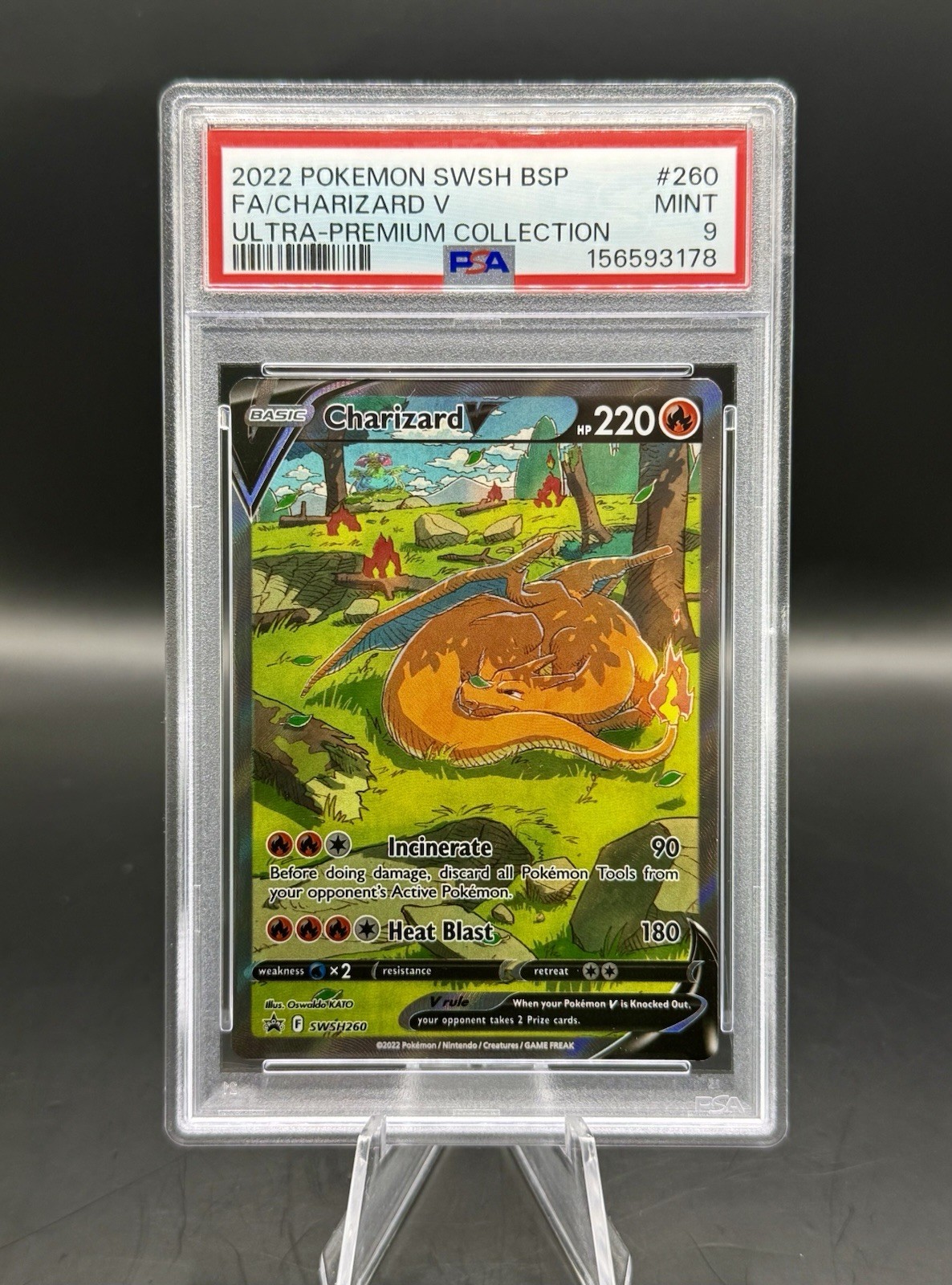 PSA 9 Charizard V FA Black Star Promo SWSH26 Pokemon UPC Collection 2022 ENGLISH view 1