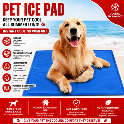Pet Ice Bed Mat Cooling Pad for Dogs Cats Summer Cooler Sleeping