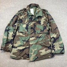 Vintage US Army M65 Field Jacket Mens Small Woodland Camo Cold Weather Coat 80s