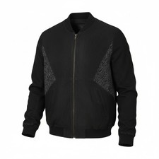 Scotch & Soda Veste Pour Homme L Noir Cuir Véritable Léger Bomber RRP379