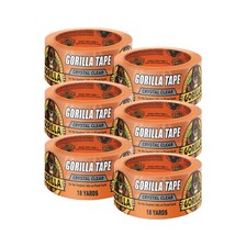 Gorilla Crystal Clear Tape, 1.88 x 18 yd Pack of 6 - Weather Resistant