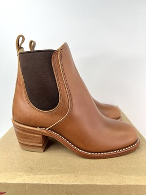Red Wing Harriet Round Toe Chelsea Boots Heeled Brown Leather 3390