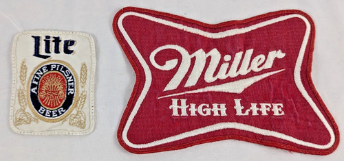Pair of Vintage Lite and Miller High Life Jacket Patches 1970's pre-owned