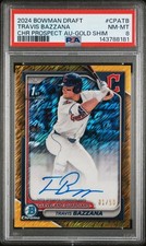 2024 Bowman Draft Travis Bazzana 1st Chrome Gold Shimmer Auto 1/50 PSA 8