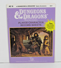 Dungeons Dragons AC6 Player Character Record Sheets Incomplete 1985 TSR Original