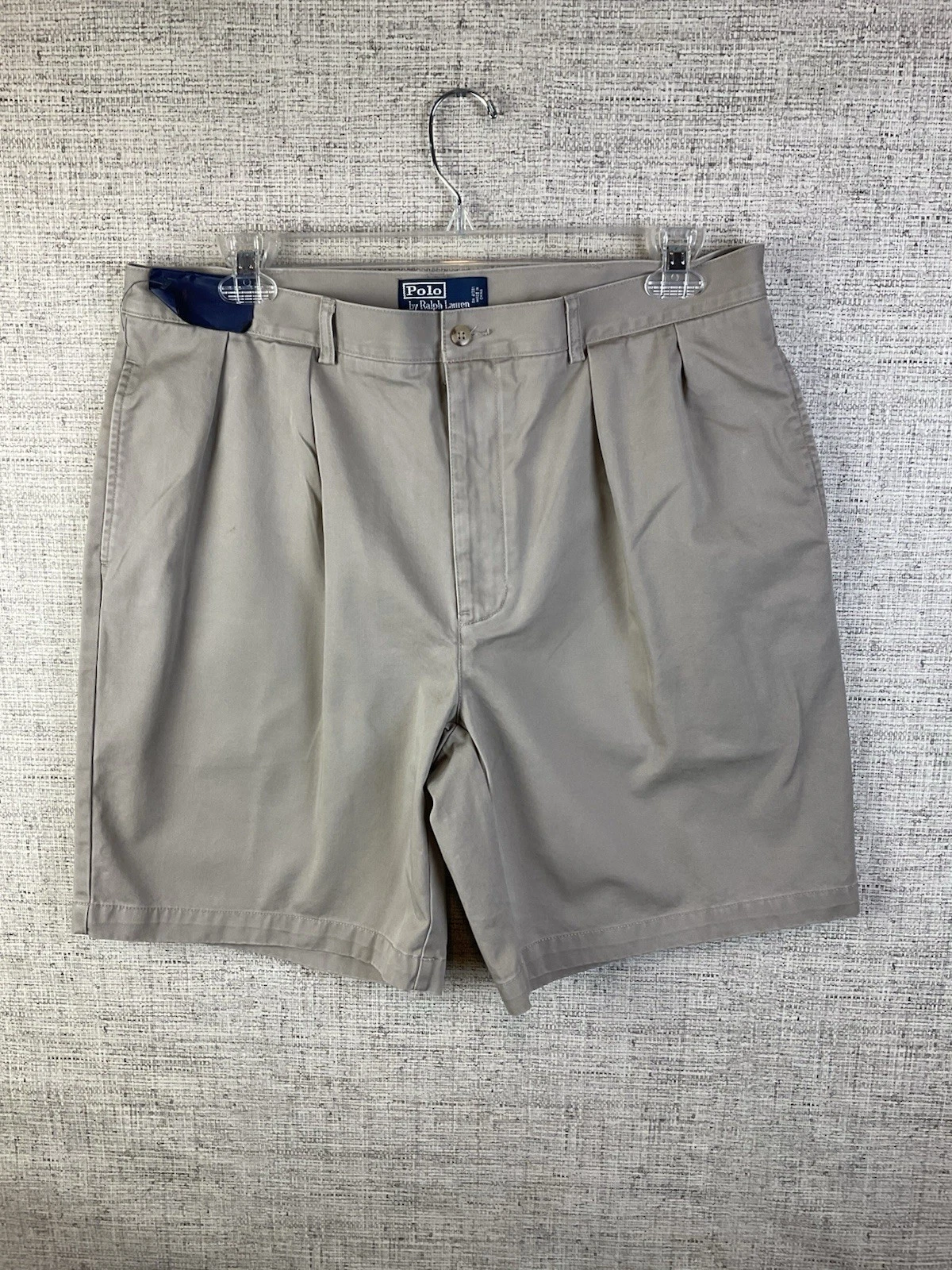 POLO RL Chino Pleated Front100% Cottonslacks Beige Men'sCasual Bottoms Shorts 40