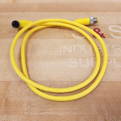 Lumberg RST4-RKWT4-602/1M Cordset, 4 Pin F Right Angle / 4 Pin M Straight, 1M