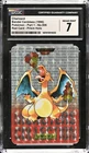 1996 POKÉMON BANDAI CARDDASS CHARIZARD #6 RED PRISM HOLO CGC 7