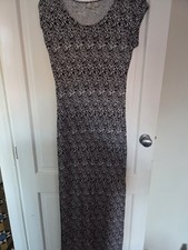 Papaya black and white long dress size 8