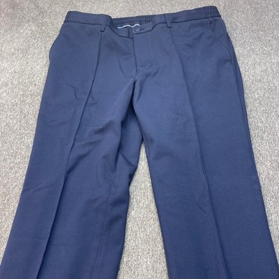 Daniel Hechter Mens Navy Blue Stretch Flat Front Dress Pants 34x33 Drawstring