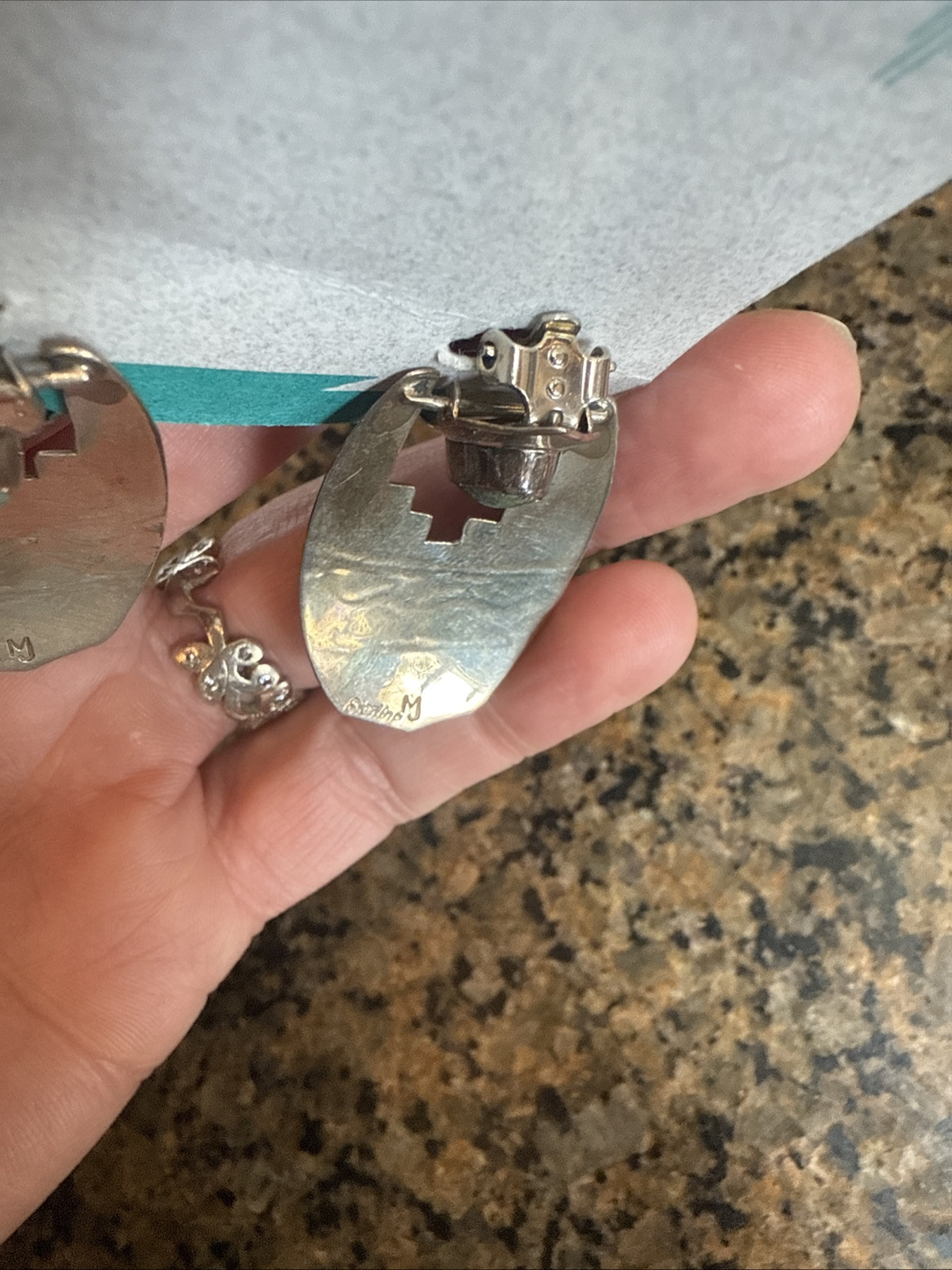 Native Sterling Silver Button Earrings Malachite … - image 6