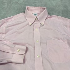 Brooks Brothers Shirt Men's 16.5-35 Pink Check Button Down 1818 Non Iron