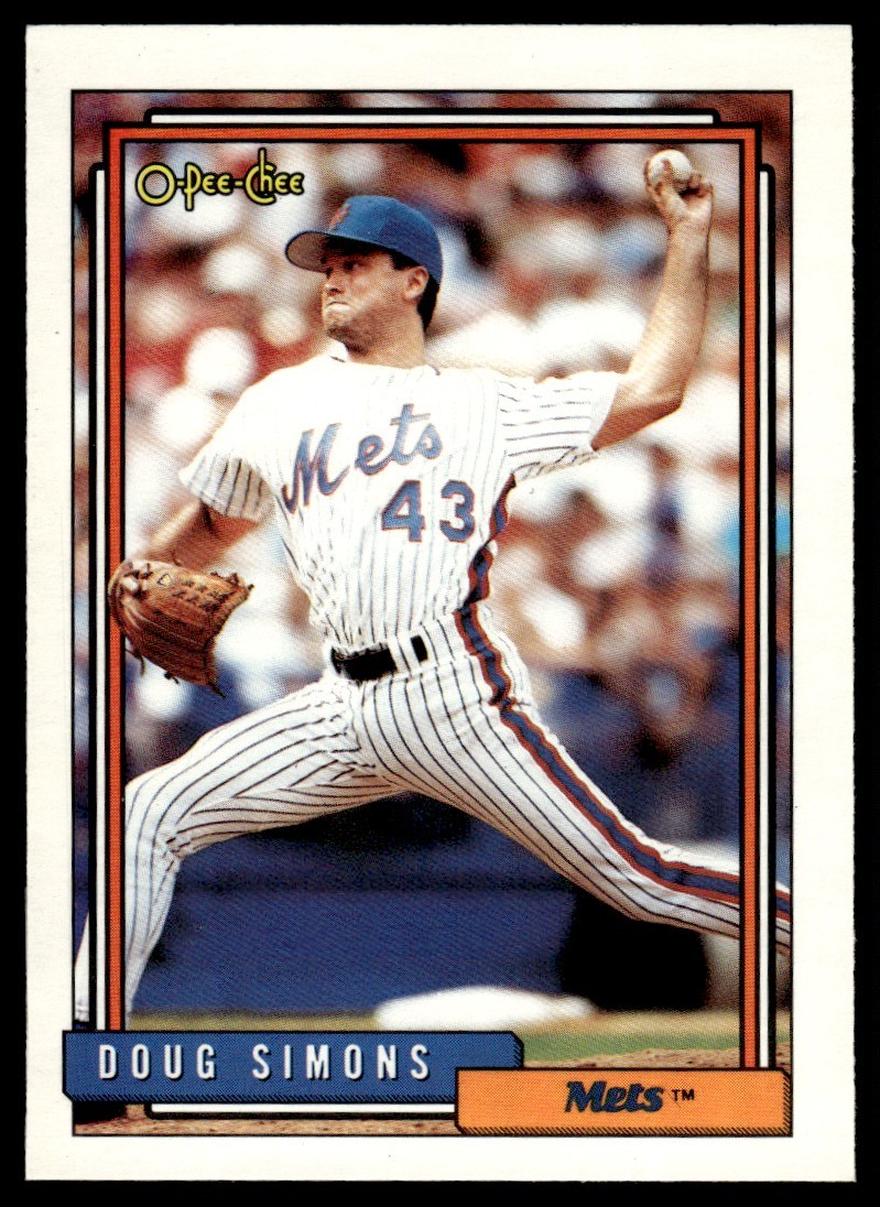 1992 O-Pee-Chee Doug Simons New York Mets #82