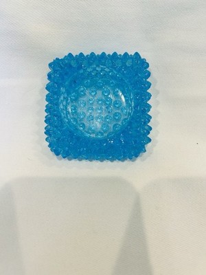 VINTAGE Brooke Glass HOBNAIL TURQUOISE AQUA Blue OPEN SALT CELLAR