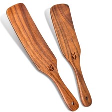 2Pcs Spurtles Kitchen Tools Wooden, Wooden Spurtle Spatula Set for Sourdough ...