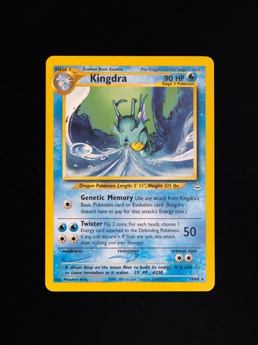 Pokemon Kingdra 19/64 Neo Revelation Rare 2001 WOTC Vintage Near Mint
