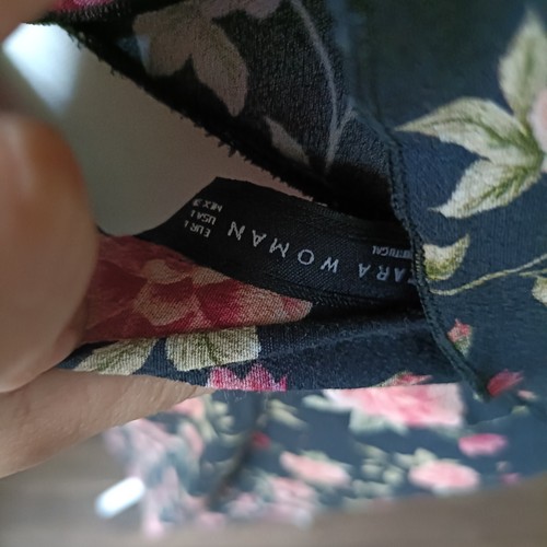 Zara Floral Co-Ord Top & Skirt Set Large L Viscose Boho Bohemian Romantic Gypsy - Picture 7 of 7