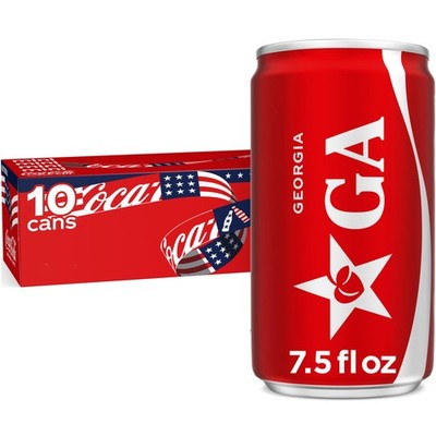 Coca-Cola Soda Soft Drink Fridge Pack Mini Cans, 7.5 Fl Oz (Pack of 10)