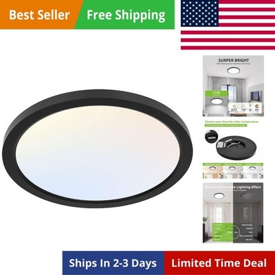 12 Inch Selectable CCT LED Round Flat Panel Light, 24W 3000K/4000K/5000K, Edg...