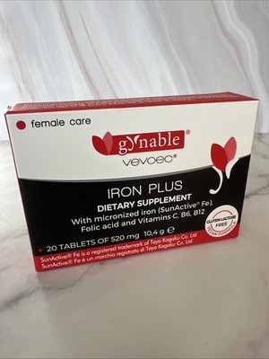 Gentle Slow Release Iron Supplement w/ Vitamin C, B12, B6 & Folic Acid 20 SERV