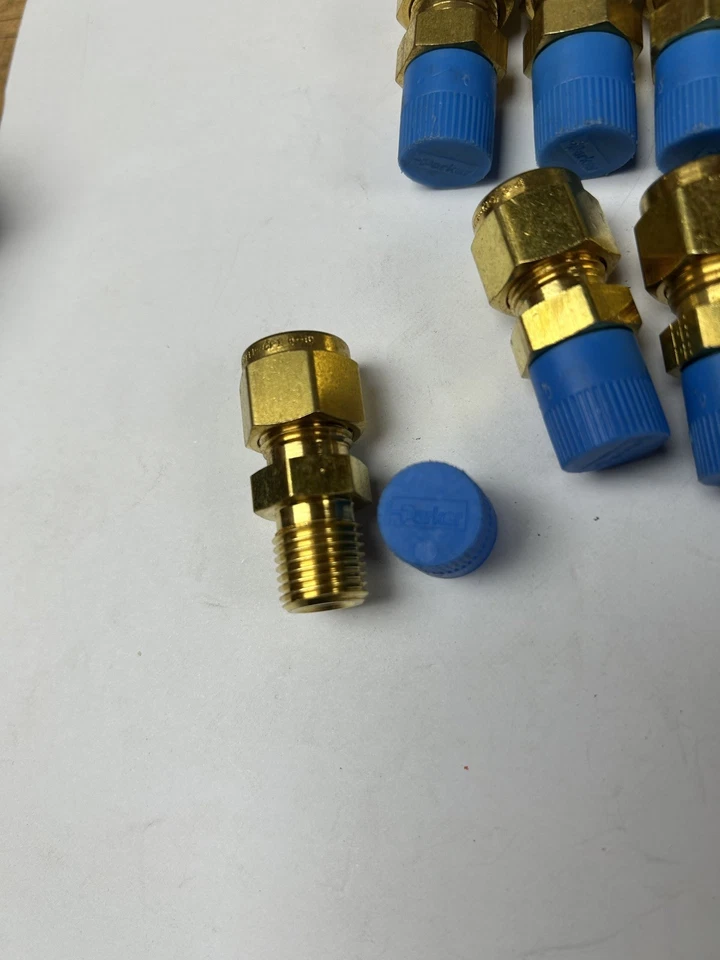 (Lot of 14) Parker 3/8" Tube OD x 1/4" MNPT Brass CPI 6 B Compression Fitting - Image 2 of 4