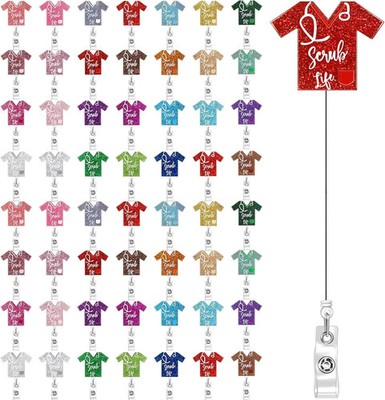 60 Pcs Funny Nurse Badge Reel Bulk Cute Retractable Name ID Clip Badge Holder w