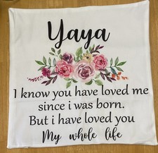 Yaya’s Love Cloth Throw Pillow Cover 17 X 17 For Grandma