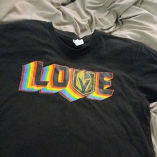 Las Vegas Golden knights medium pride shirt. golden knights Love and pride