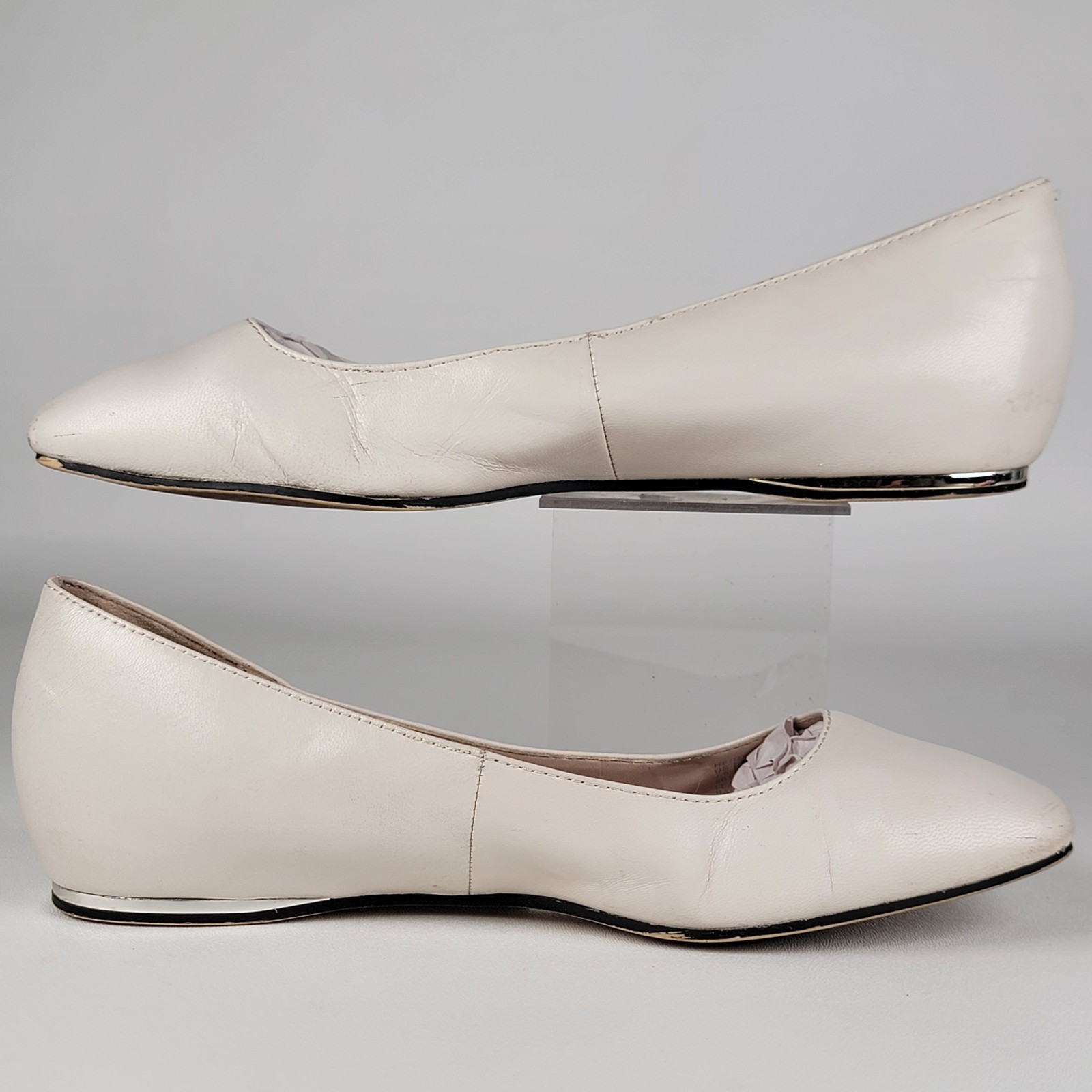 Calvin Klein Collection Women's 7.5 M Leather Ballet Flats  Biege thumbnail 4