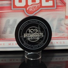 Justin Abdelkader Signed 2017 Centennial Classic Game Puck Detroit Red Wings NHL