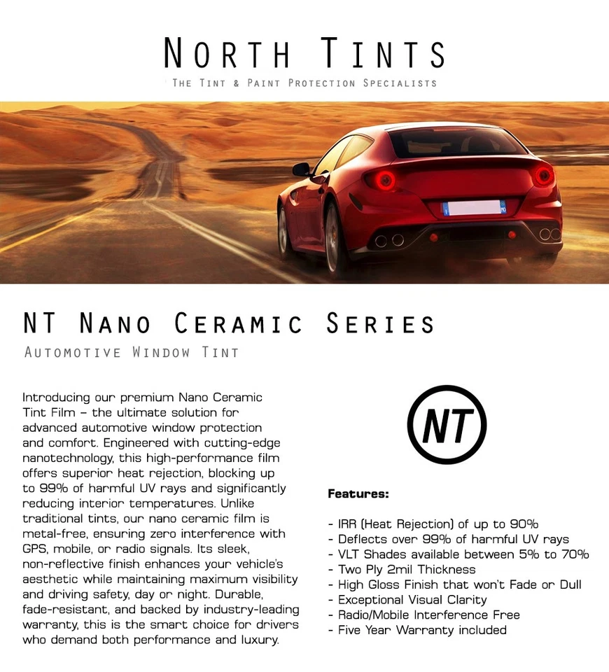 Película de tinte de ventana precortada nano cerámica vidrio para automóvil Chevrolet Malibu 2017-2025 Foto 2 de 4