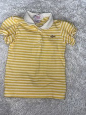 Vintage Lacoste Toddler Sz. 18 Mo. Yellow Striped 80s Polo. Adorable