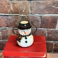 Vintage Avon Snowman Tealight Lantern Winter 8.5" New In Box NOS Christmas