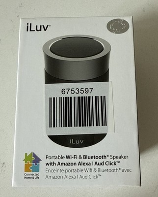 NEW iLuv Aud Click BK V2.1 Alexa Smart Speaker Wi-Fi Bluetooth 360° Audio Black